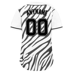 Custom White Black Zebra Pattern Personalized Authentic Baseball Jersey BSBJ01-D020201-2