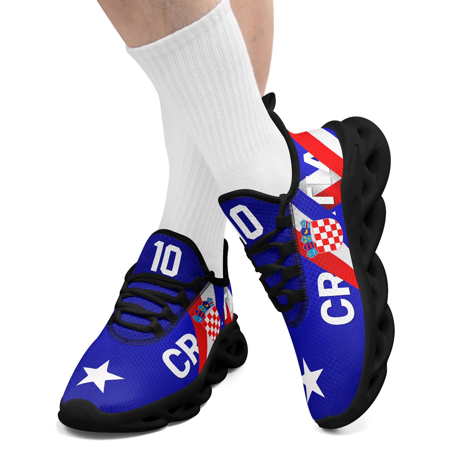 Custom Croatia 2026 World Cup Sneakers DIY Country Flag Running Shoes Lightweight Sport Shoes Gift for Football Fans Personalized Team Name and Logo FN003-F009104-3