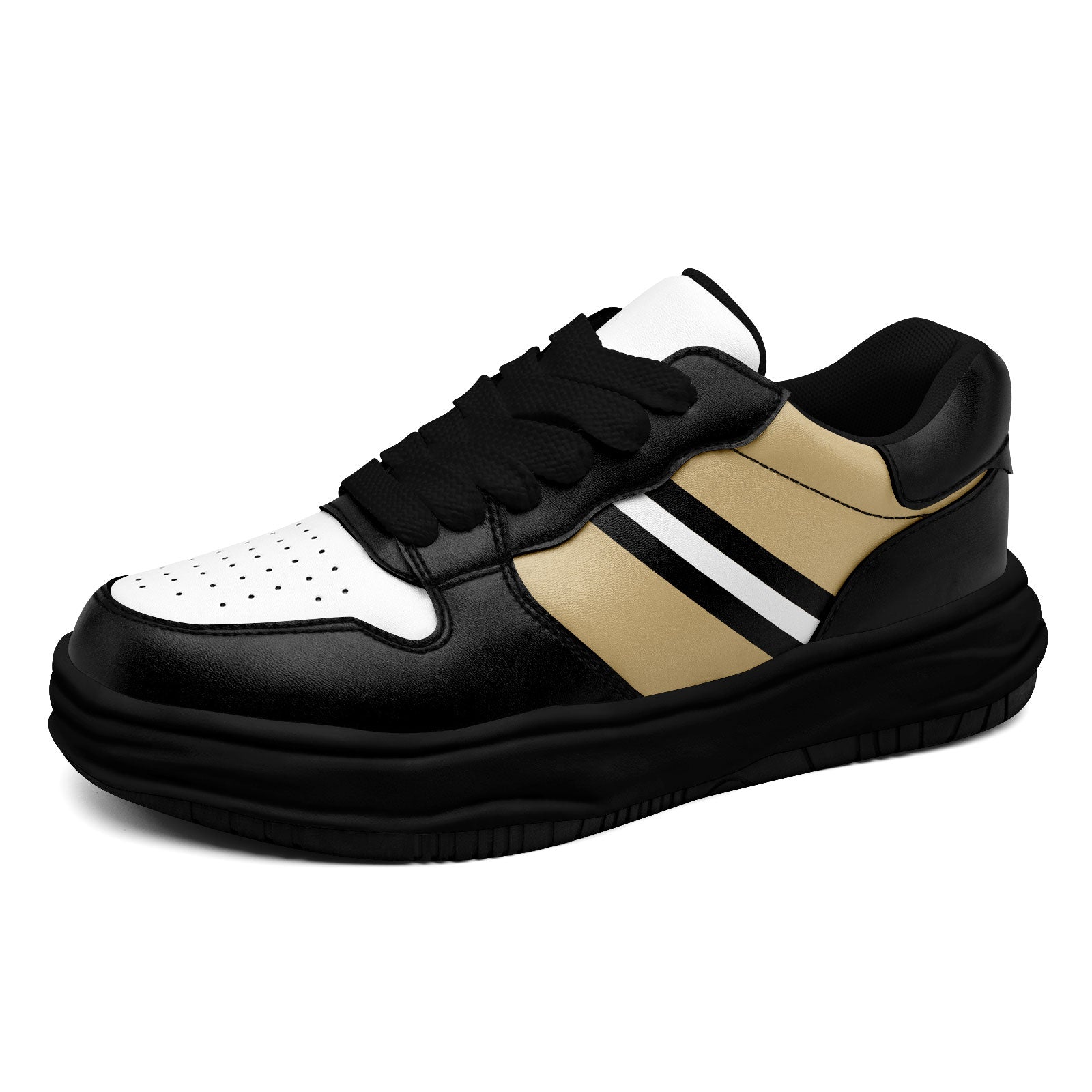 Custom Black Gold New Orleans Shoes Personalized Sneaker FN032-D020389-19