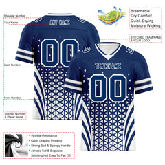 Custom Blue White Indiana Personalized Authentic Football Jersey FBJ02-D023033-14