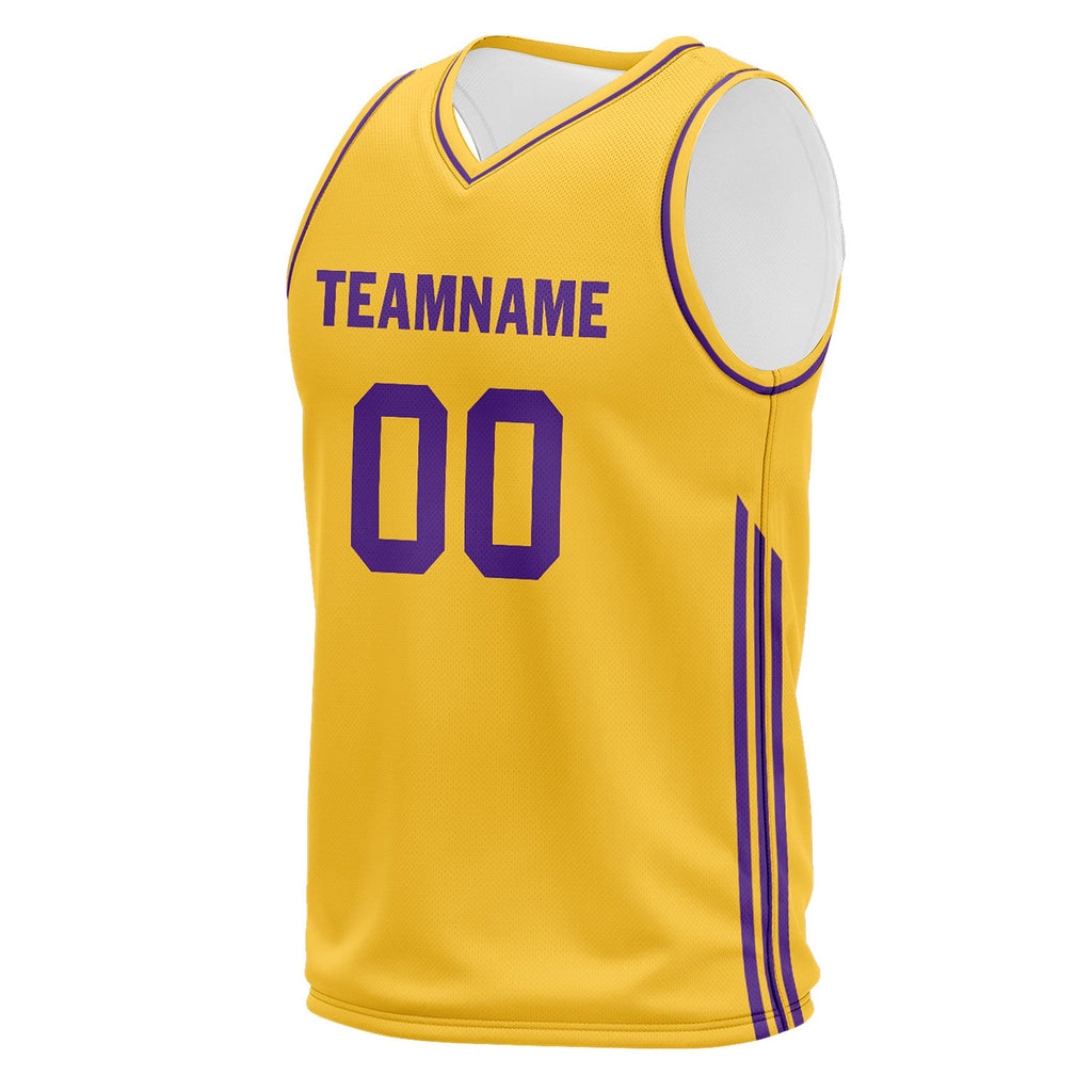Custom Yellow Classic Style Sports Uniform Basketball Jersey BBJ01-D020105-15