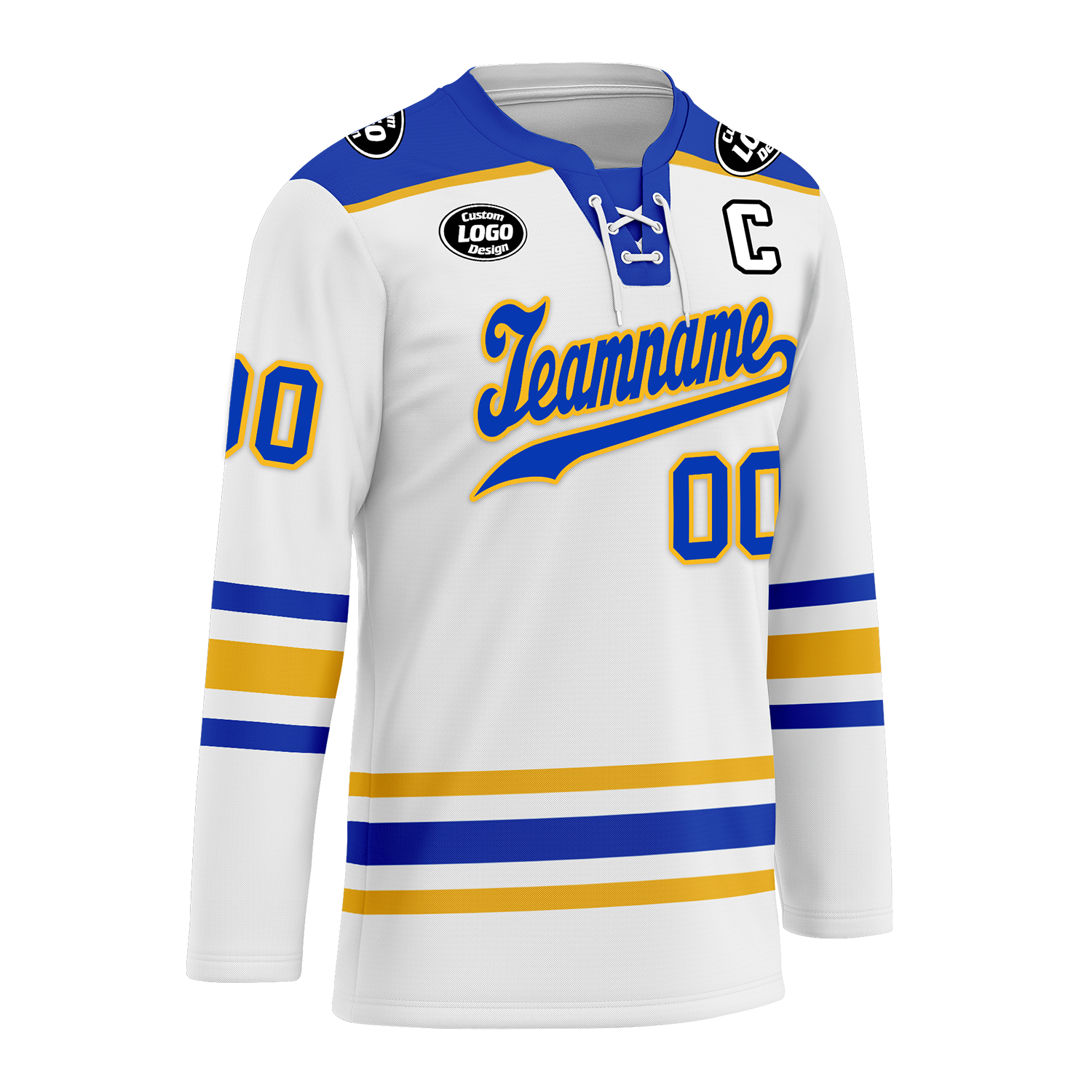 Custom White Blue Personalized Hockey Jersey HCKJ01-D0a70ab