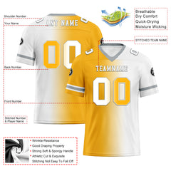 Custom Yellow White Pennsylvania Personalized Authentic Football Jersey FBJ02-D028017-31