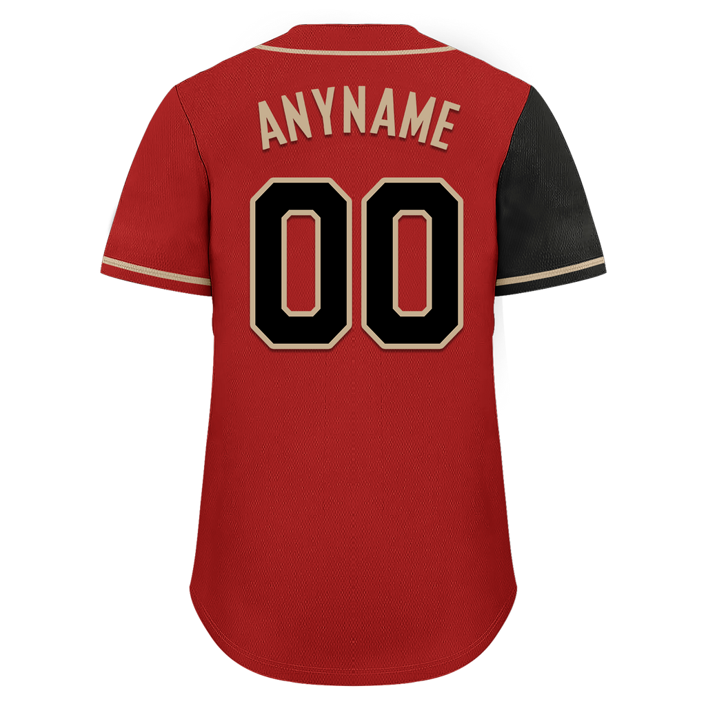 Custom Black Red Skull Fashion Personalized Authentic Baseball Jersey BSBJ01-D017143