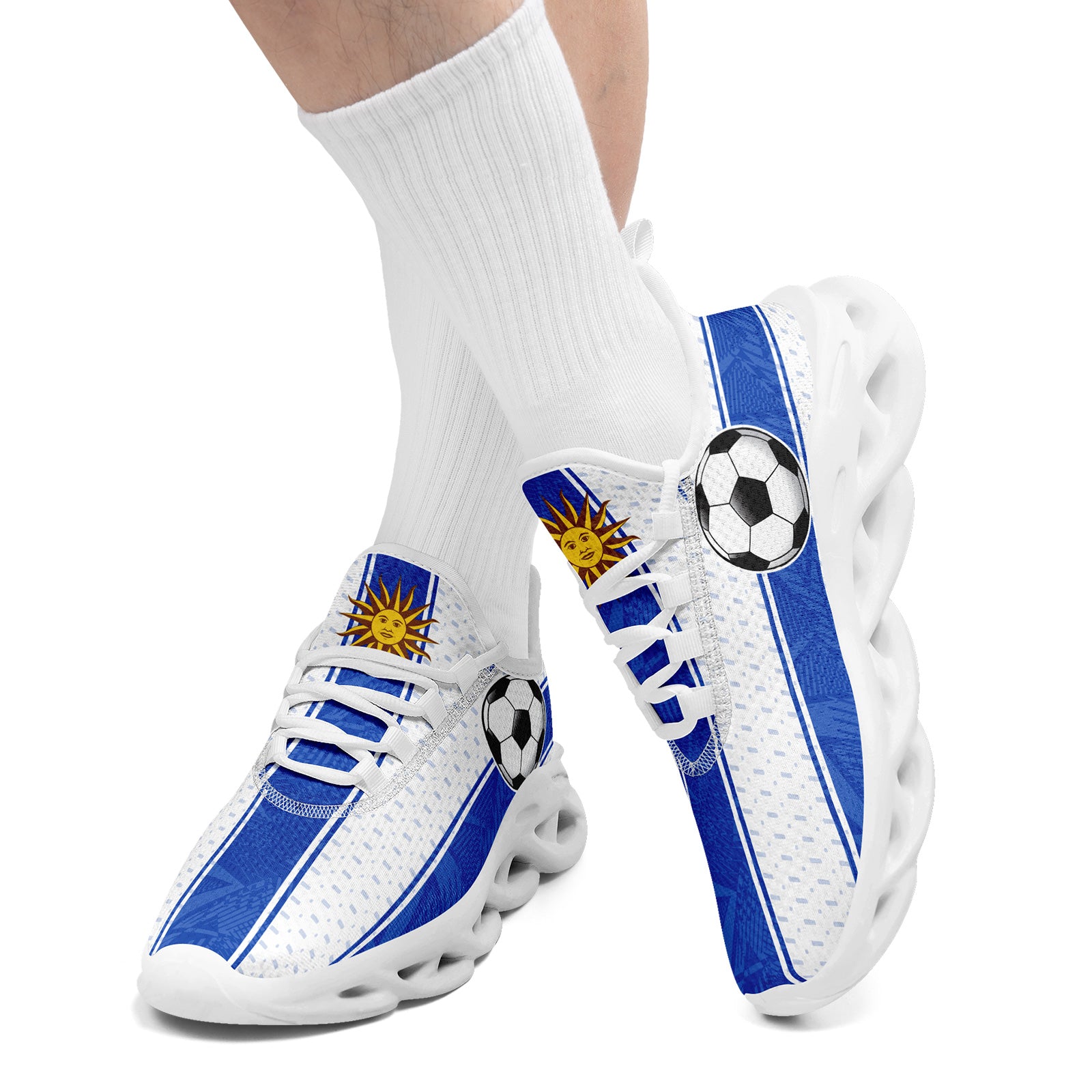Custom Uruguay 2026 World Cup Sneakers DIY Country Flag Running Shoes Lightweight Sport Shoes Gift for Football Fans Personalized Team Name and Logo FN003-F009072-3