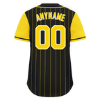 Custom Black Gold Stripe Fashion Personalized Authentic Baseball Jersey BSBJ01-D017217