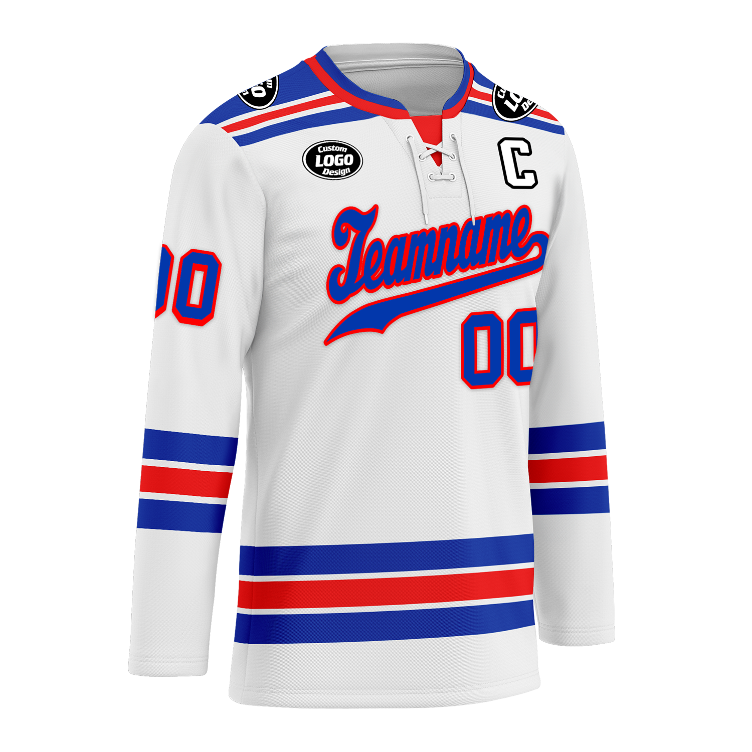 Custom White Blue Personalized Hockey Jersey HCKJ01-D0a7008