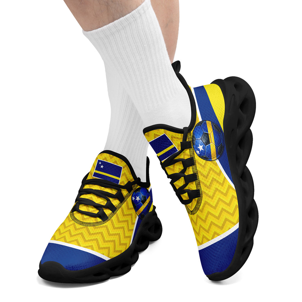 Custom Curaçao 2026 World Cup Sneakers DIY Country Flag Running Shoes Lightweight Sport Shoes Gift for Football Fans Personalized Team Name and Logo FN003-F009074-1