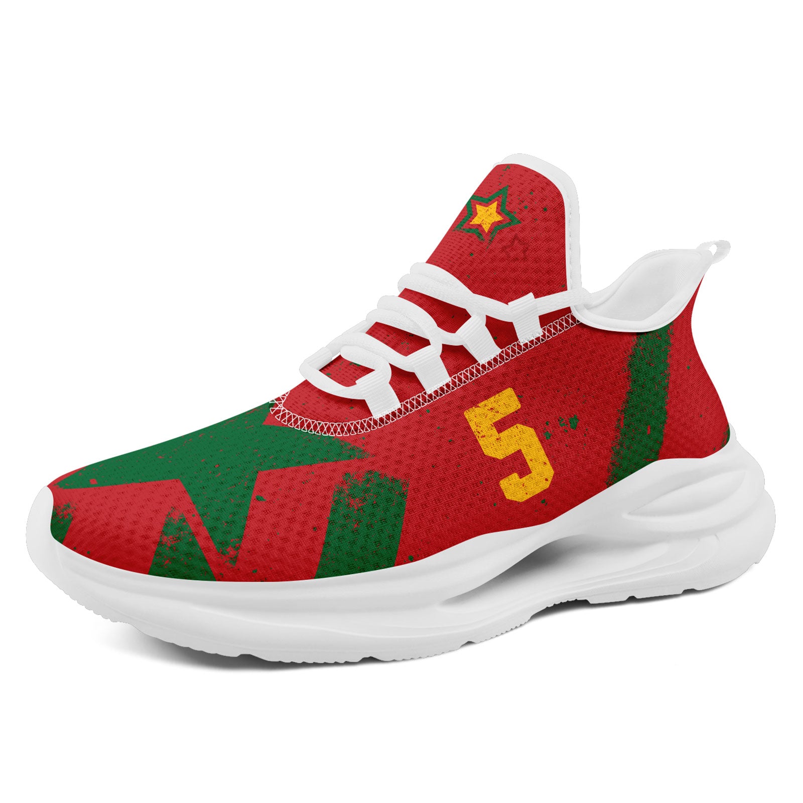 Custom Morocco 2026 World Cup Sneakers DIY Country Flag Running Shoes Lightweight Sport Shoes Gift for Football Fans Personalized Team Name and Logo FN079-F009119-6