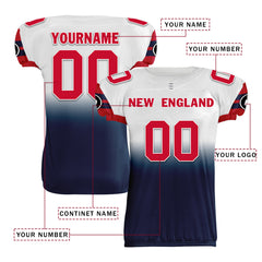 Custom Blue White Red Fade Fashion New England High-Performance American Football Jersey FBJ06-D020252-26