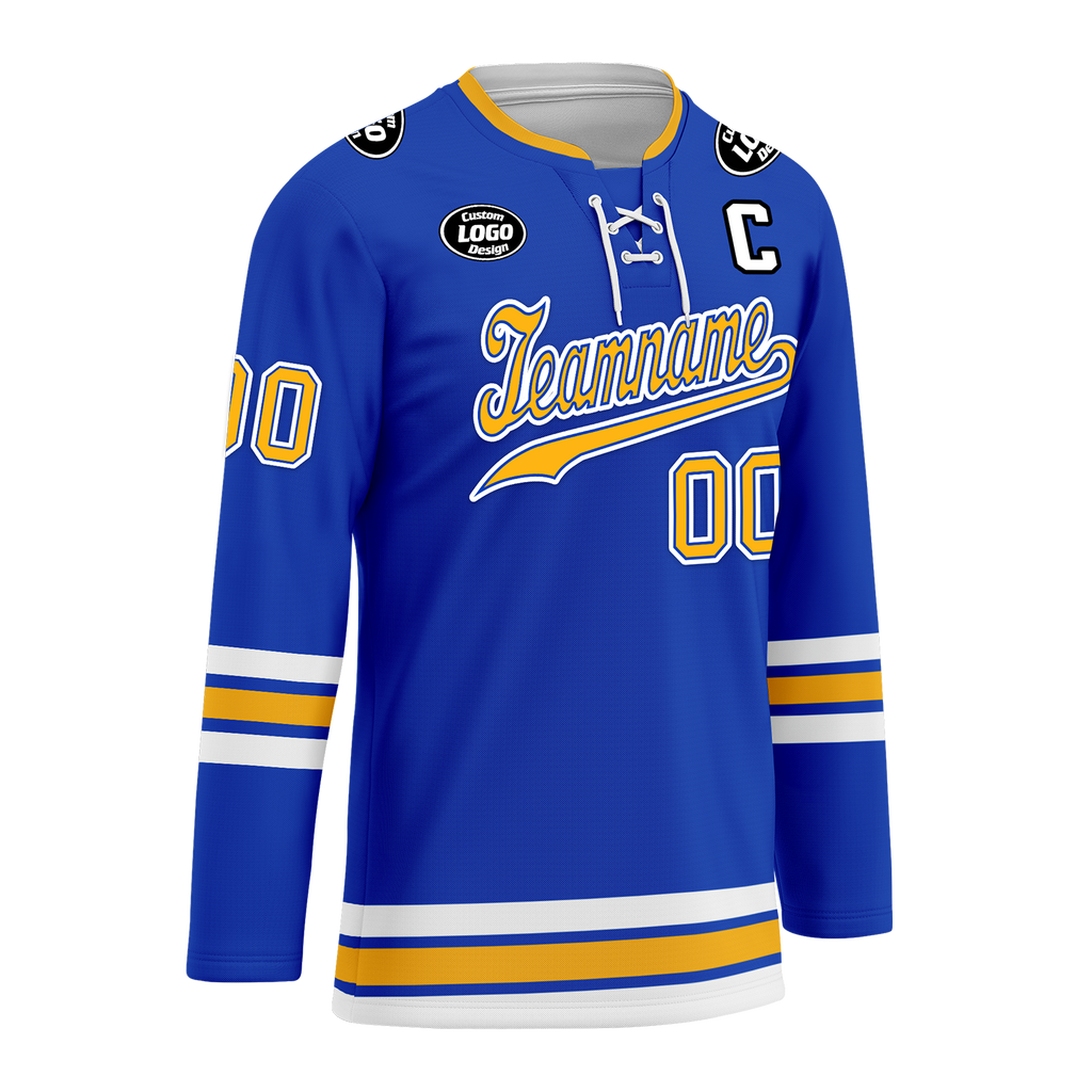 Custom Blue Yellow Personalized Hockey Jersey HCKJ01-D0a70cc