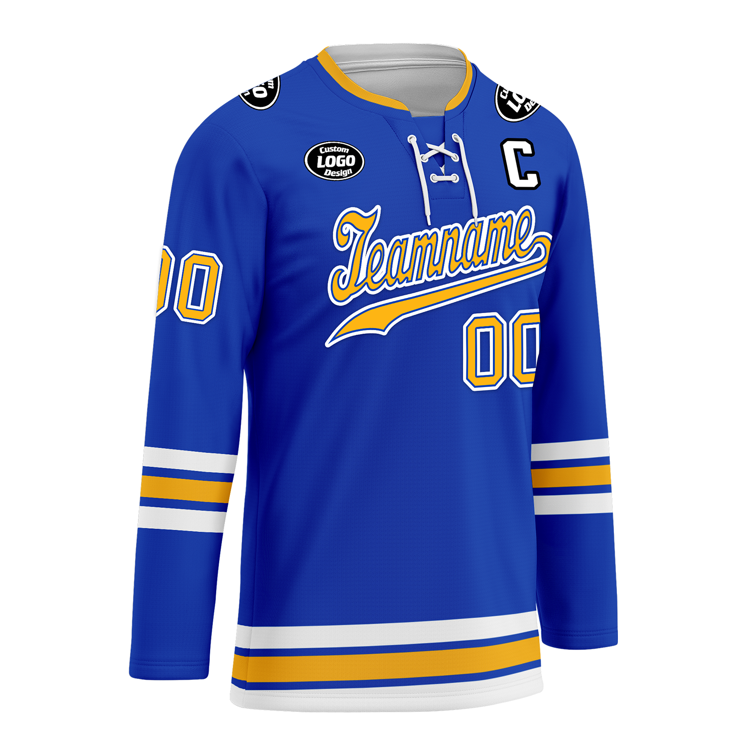 Custom Blue Yellow Personalized Hockey Jersey HCKJ01-D0a70cc