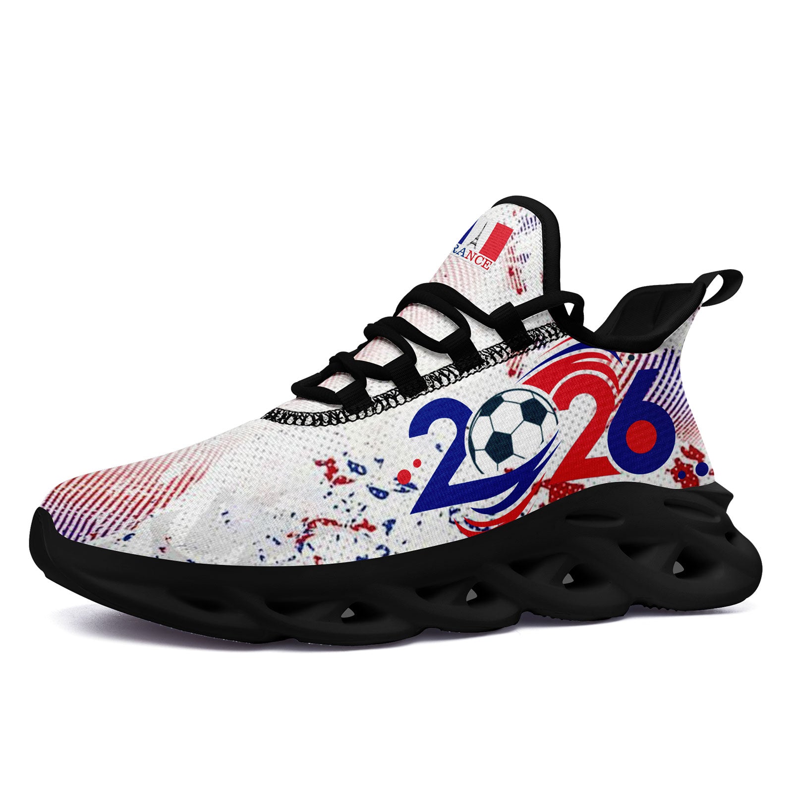 Custom France 2026 World Cup Sneakers DIY Country Flag Running Shoes Lightweight Sport Shoes Gift for Football Fans Personalized Team Name and Logo FN003-F025037-2