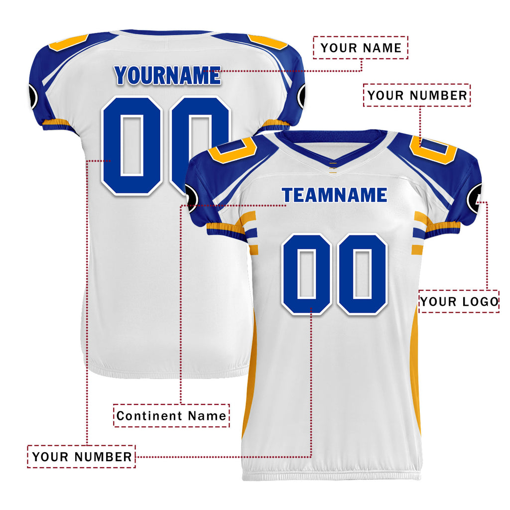 Custom Yellow White California High-Performance American Football Jersey FBJ06-D023001-15