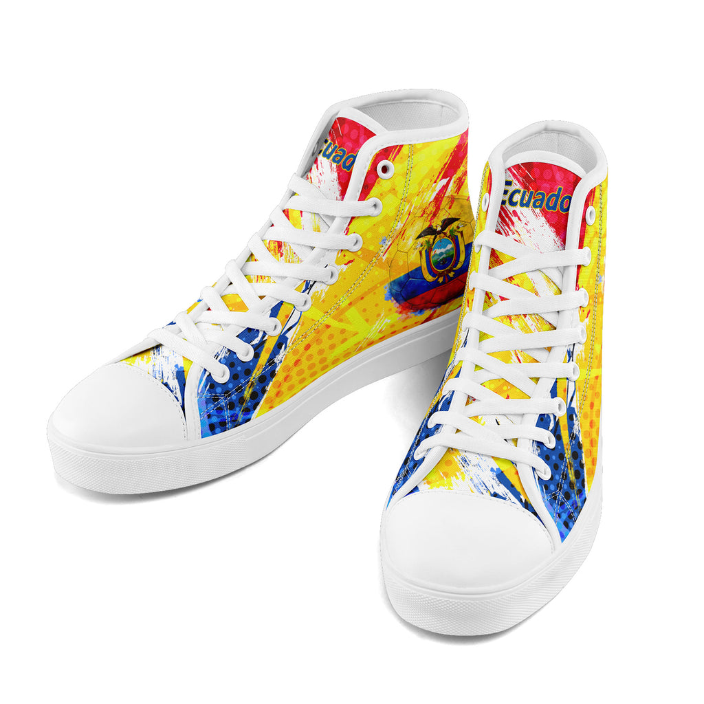Custom Ecuador 2026 World Cup Sneakers DIY Country Flag Running Shoes Lightweight Sport Shoes Gift for Football Fans Personalized Team Name and Logo FN024-F009099-4