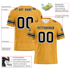 Custom Yellow Pittsburgh Personalized Authentic Football Jersey FBJ02-D020256-18