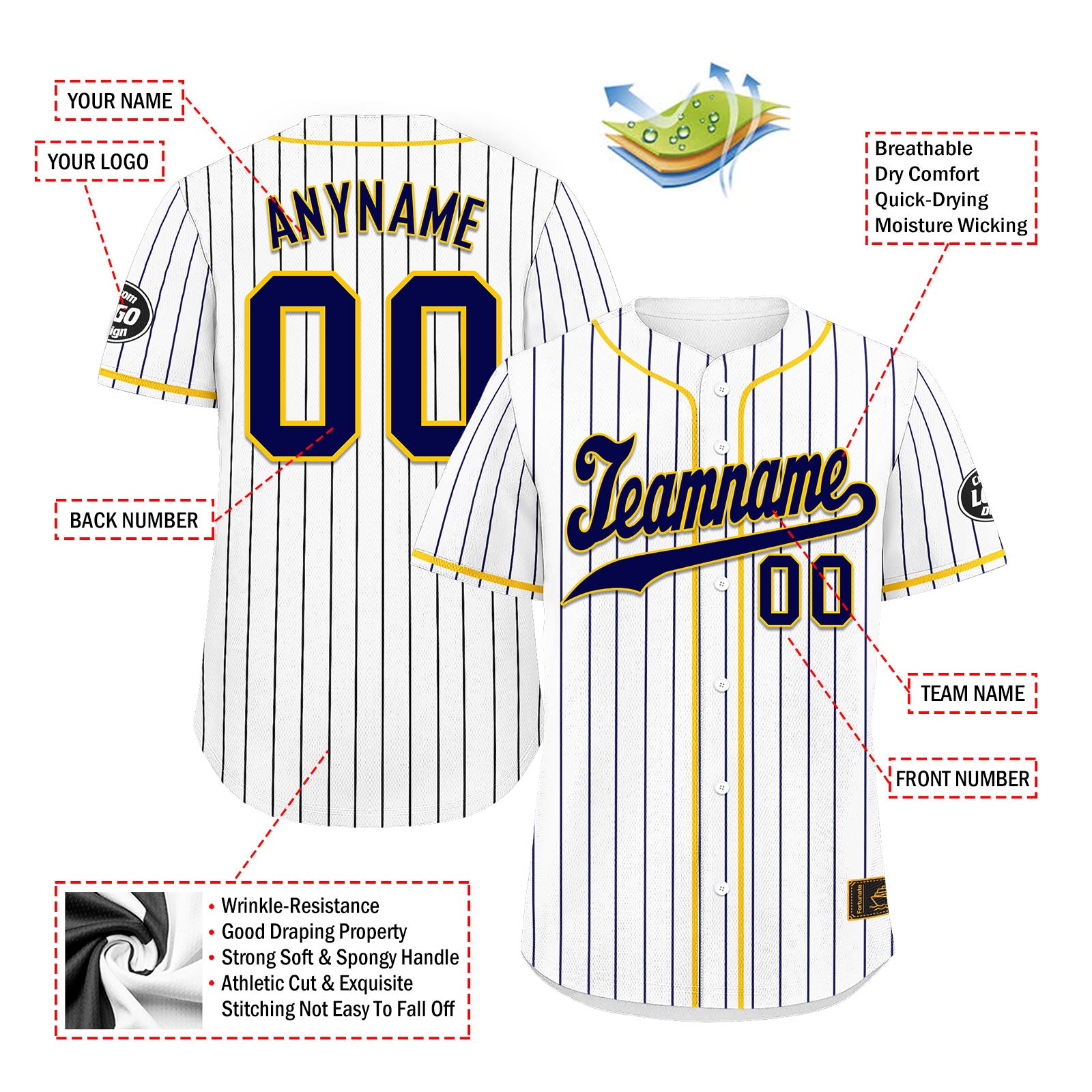 Custom Stripe Fashion Personalized Authentic Baseball Jersey BSBJ01-E025078-13