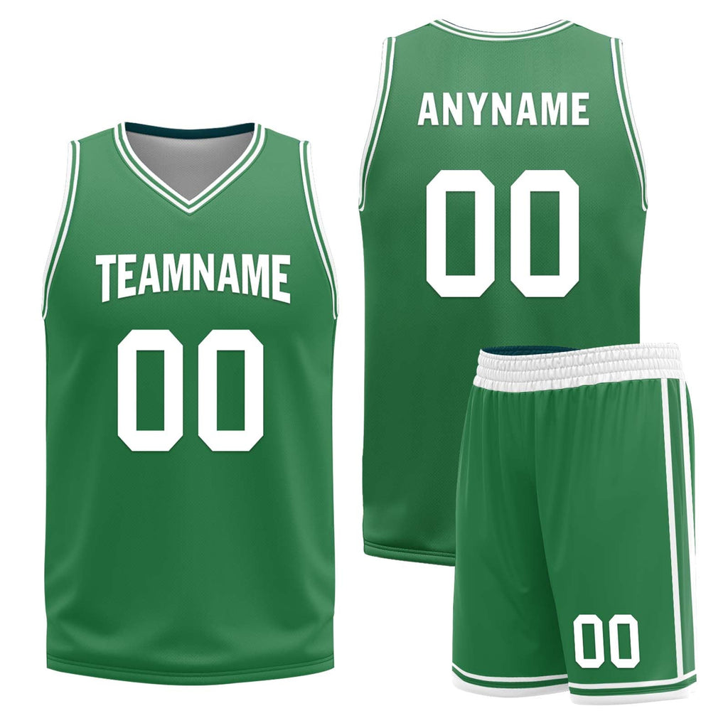 Custom Black Green Boston City Edition Personalized Reversible Basketball Set Sports Basketball Jersey BBJ01R-D0610-2-COOLMAX