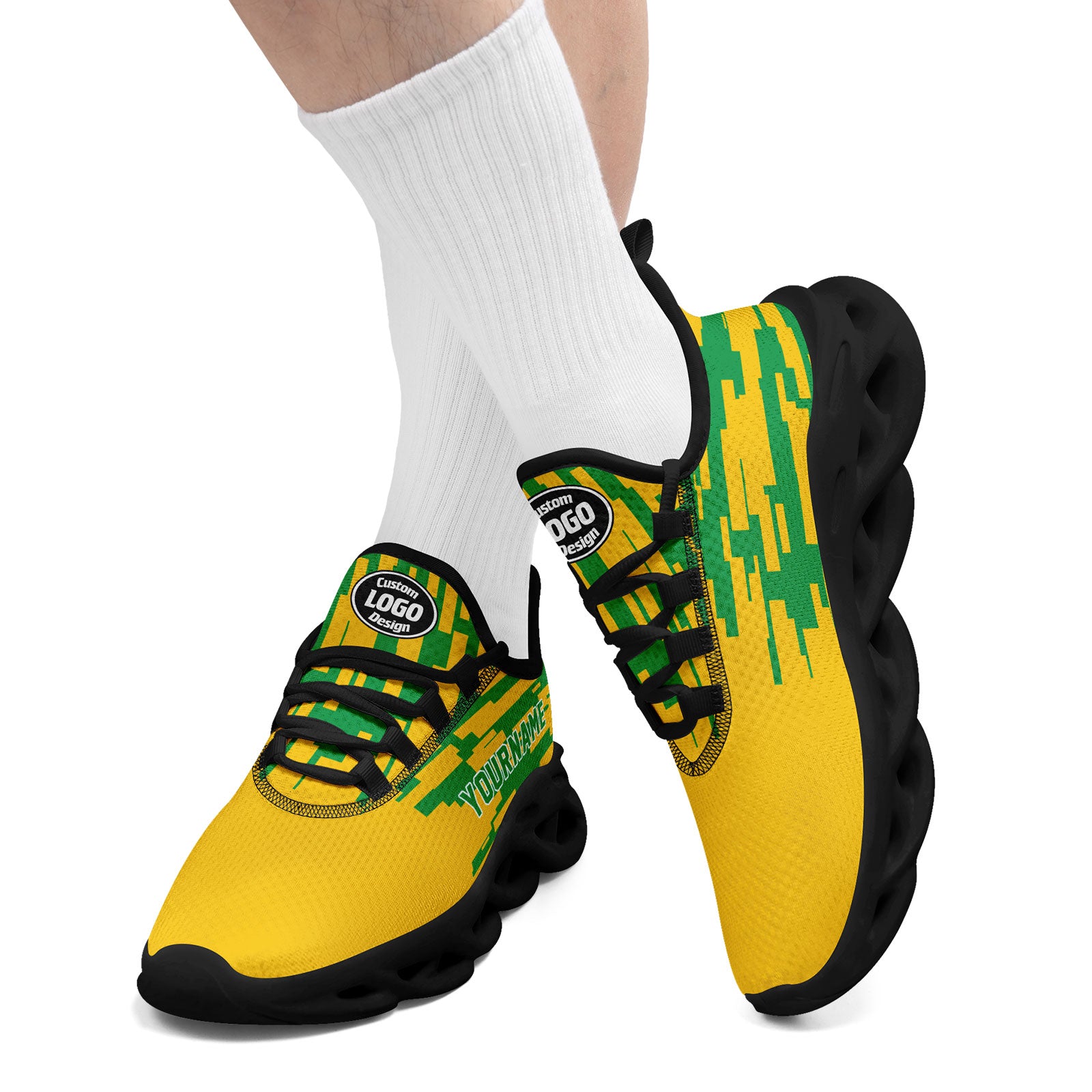 Custom 2026 World Cup Brazil Sneakers DIY Country Flag Running Shoes Lightweight Sport Shoes Gift for Football Fans Personalized Team Name and Logo FN003-F027085-2
