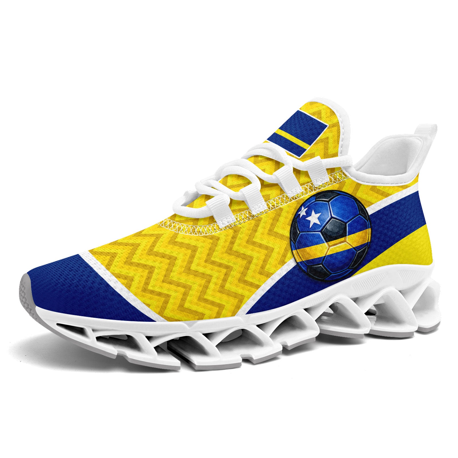 Custom Curaçao 2026 World Cup Sneakers DIY Country Flag Running Shoes Lightweight Sport Shoes Gift for Football Fans Personalized Team Name and Logo FN003XD-F009091-1