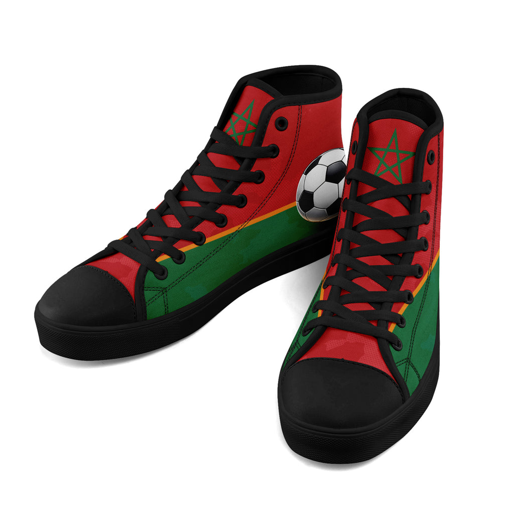 Custom Morocco 2026 World Cup Sneakers DIY Country Flag Running Shoes Lightweight Sport Shoes Gift for Football Fans Personalized Team Name and Logo FN024-F009090-3