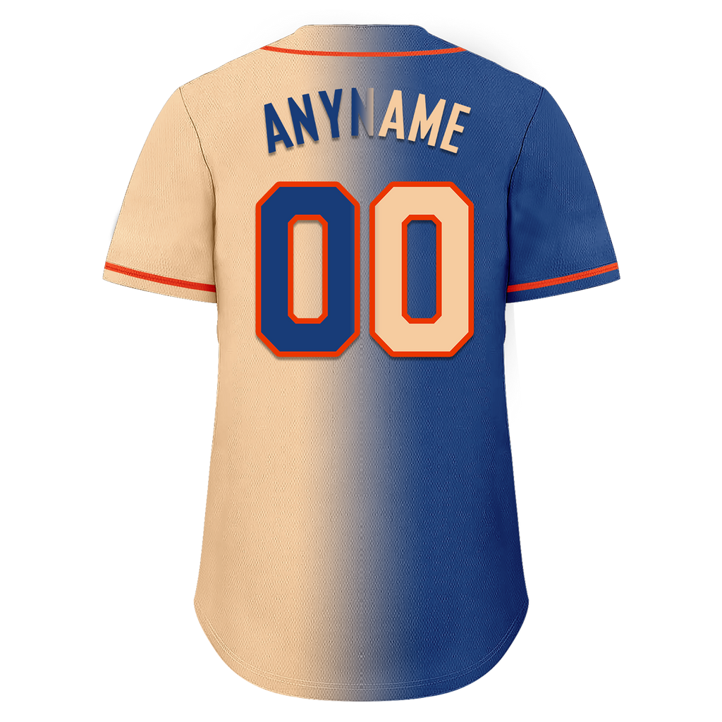 Custom Blue Beige Gradient Fashion Personalized Authentic Baseball Jersey BSBJ01-D0a7077