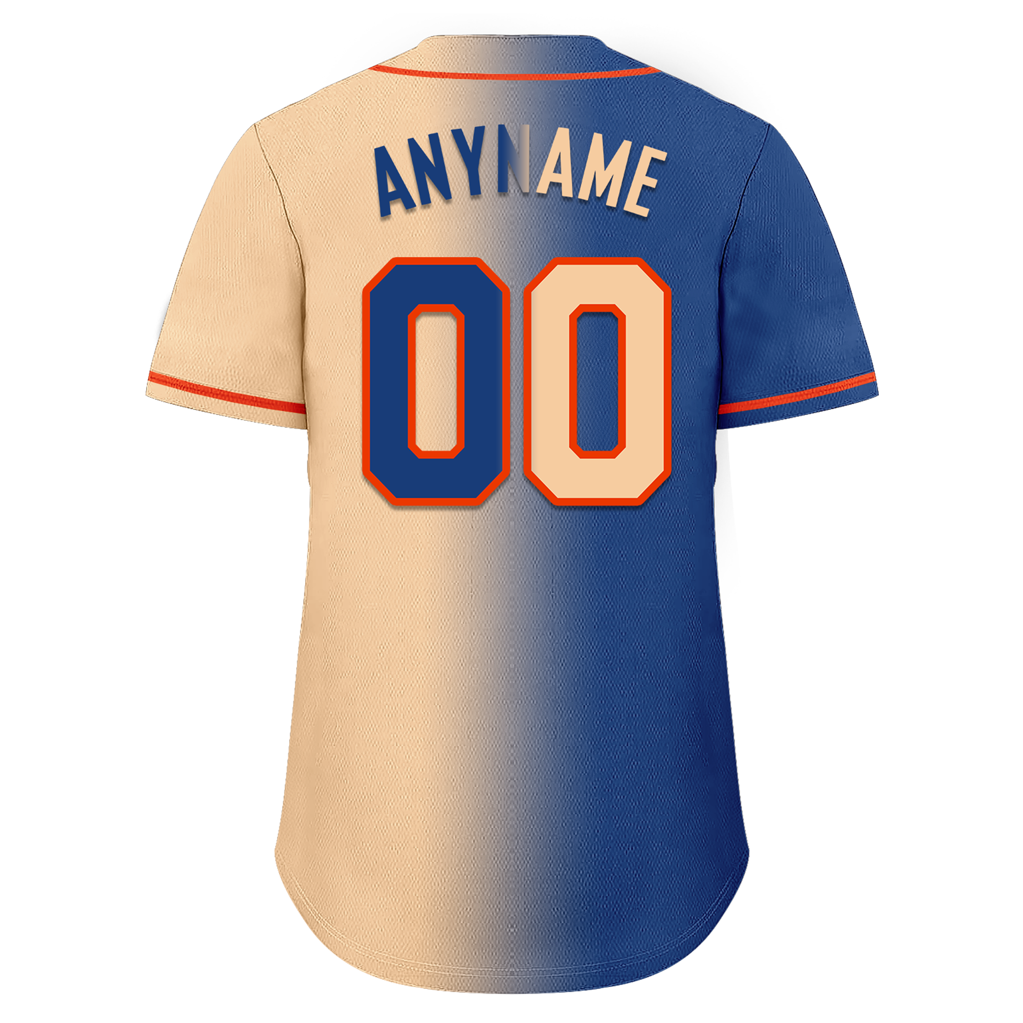 Custom Blue Beige Gradient Fashion Personalized Authentic Baseball Jersey BSBJ01-D0a7077
