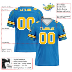 Custom Blue Los Angeles Football Jersey and Sports Shoes Combo Offer Personalized Combo ZH-D025008-24