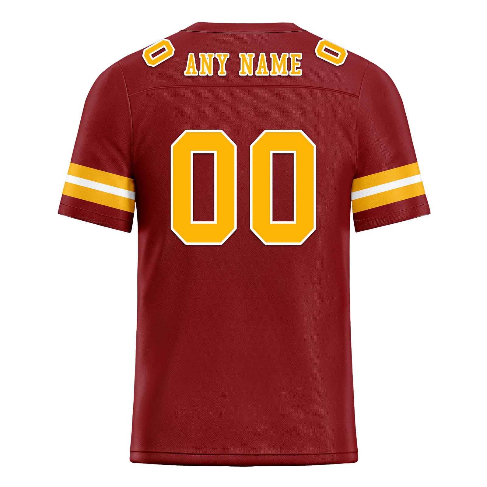 Custom Deep Red Yellow Washington Personalized Authentic Football Jersey FBJ02-E0601-10