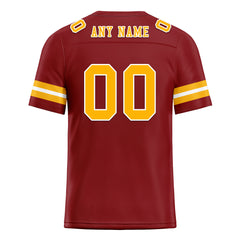 Custom Deep Red Yellow Washington Personalized Authentic Football Jersey FBJ02-E0601-10