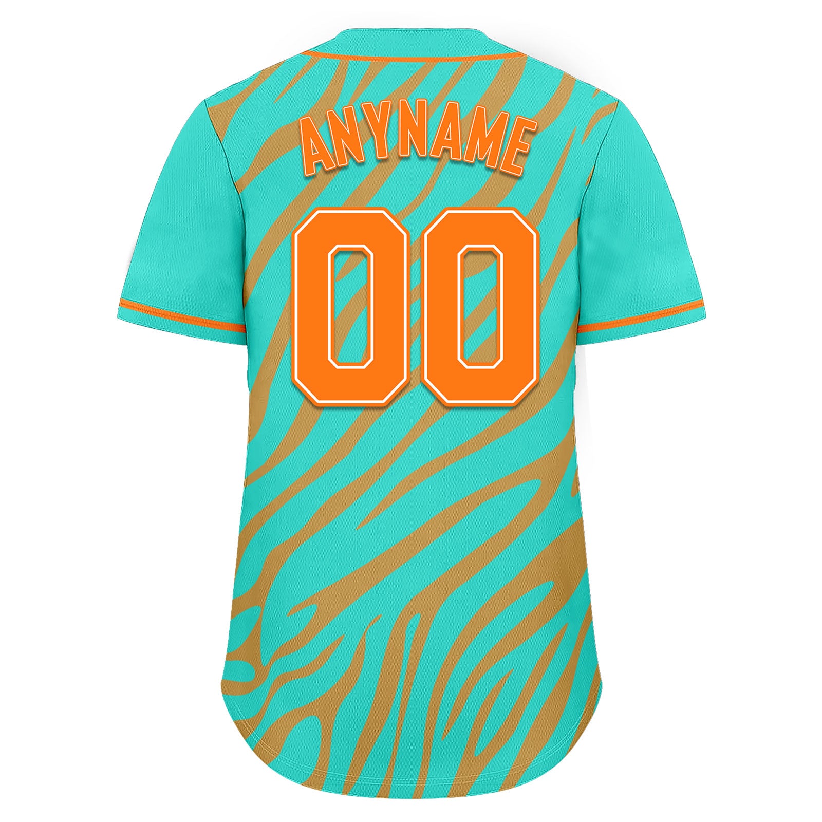 Custom Turquoise Orange Zebra Pattern Personalized Authentic Baseball Jersey BSBJ01-D020201-12