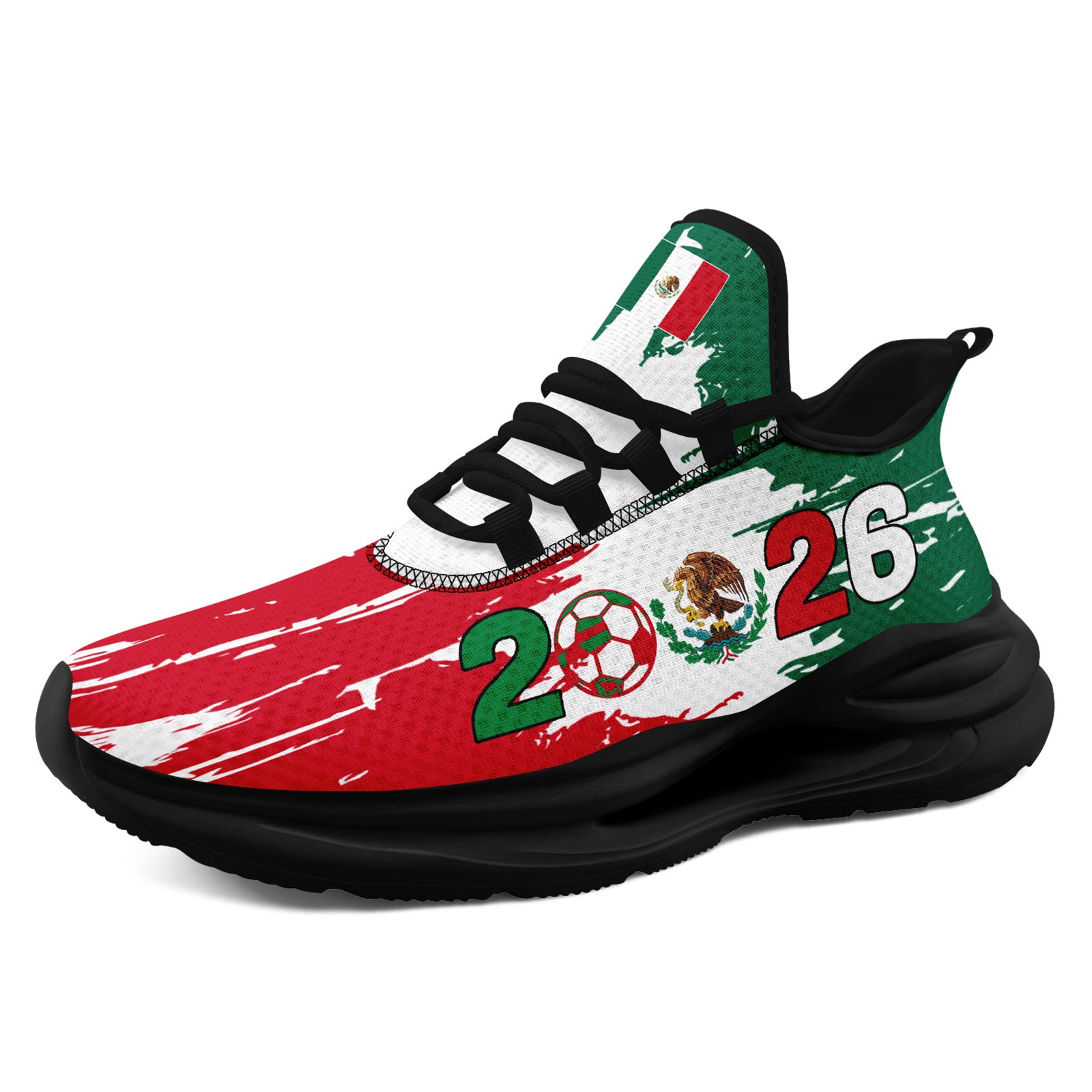 Custom 2026 World Cup Mexico Sneakers DIY Country Flag Running Shoes Lightweight Sport Shoes Gift for Football Fans Personalized Team Name and Logo FN079-F023046-1