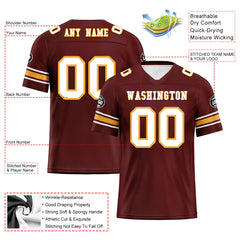 Custom Red Washington Personalized Authentic Football Jersey FBJ02-D020256-16