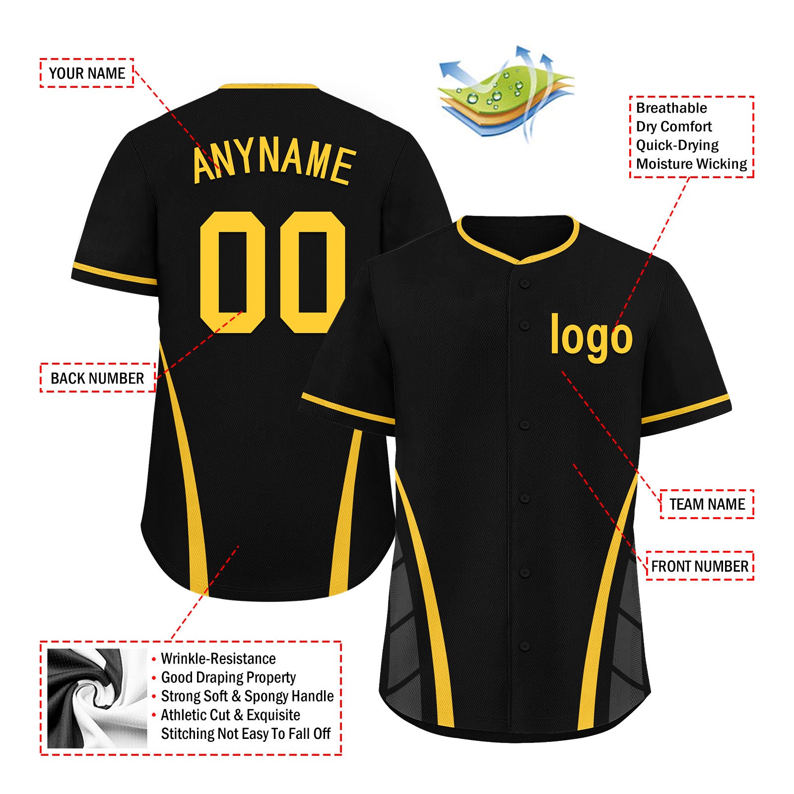 Custom Pennsylvania Personalized Authentic Baseball Jersey BSBJ01-E06042-22Q