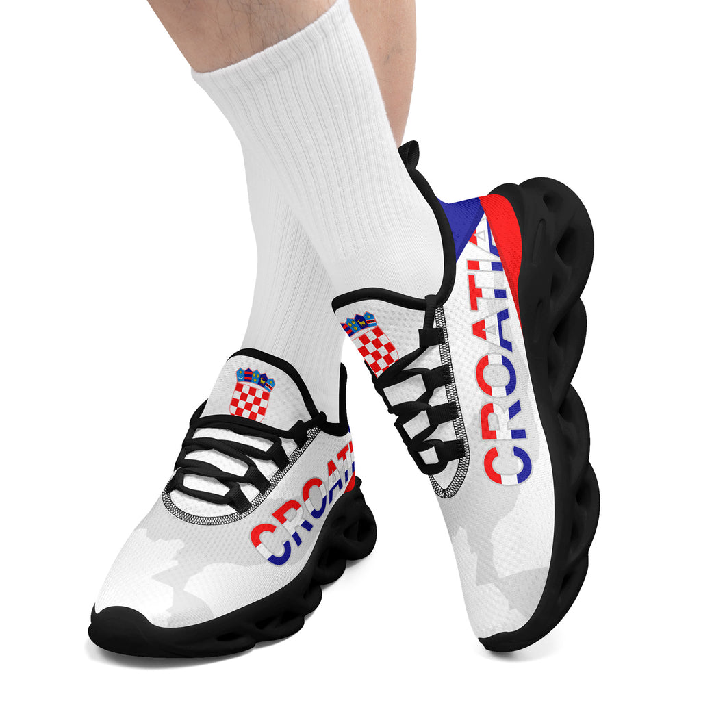 Custom Croatia 2026 World Cup Sneakers DIY Country Flag Running Shoes Lightweight Sport Shoes Gift for Football Fans Personalized Team Name and Logo FN003-F009104-5