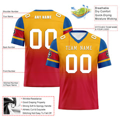 Custom Yellow Red Pittsburgh Personalized Authentic Football Jersey FBJ02-D020249-30