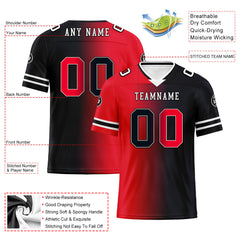 Custom Dark Gray Red Texas Personalized Authentic Football Jersey FBJ02-D028017-22