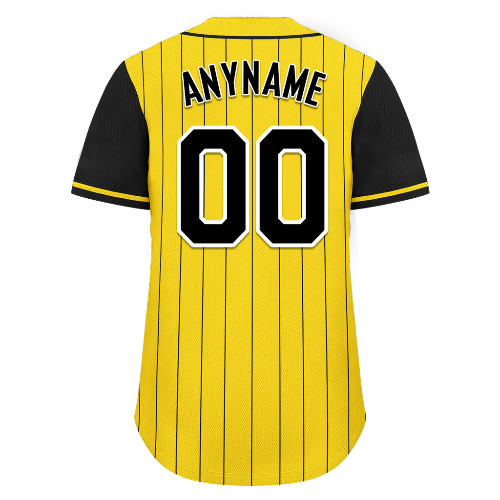 Custom Gold Black Stripe Fashion Personalized Authentic Baseball Jersey BSBJ01-D017218