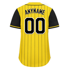 Custom Gold Black Stripe Fashion Personalized Authentic Baseball Jersey BSBJ01-D017218