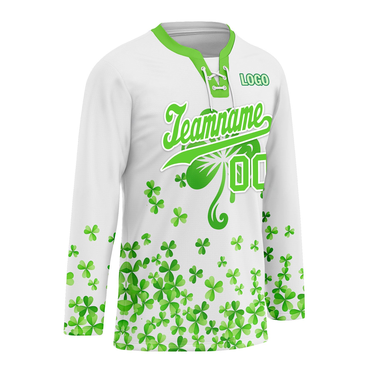 Custom Four-leaf clover Personalized Hockey Jersey HCKJ01-E0615-4