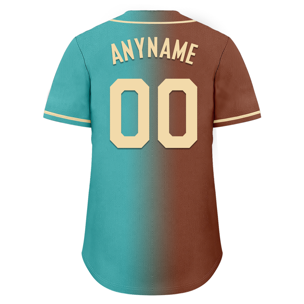 Custom Brown Cyan Gradient Fashion Personalized Authentic Baseball Jersey BSBJ01-D0a7088