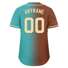 Custom Brown Cyan Gradient Fashion Personalized Authentic Baseball Jersey BSBJ01-D0a7088