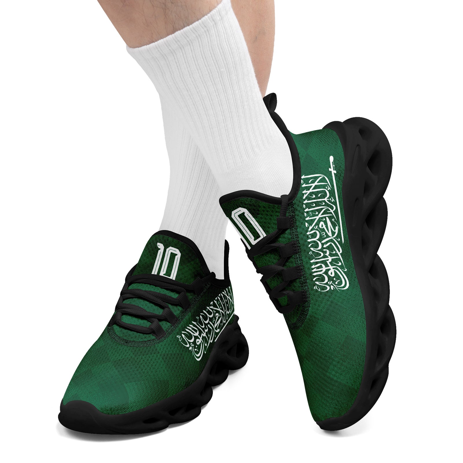 Custom Saudi Arabia 2026 World Cup Sneakers DIY Country Flag Running Shoes Lightweight Sport Shoes Gift for Football Fans Personalized Team Name and Logo FN003-F009078-1