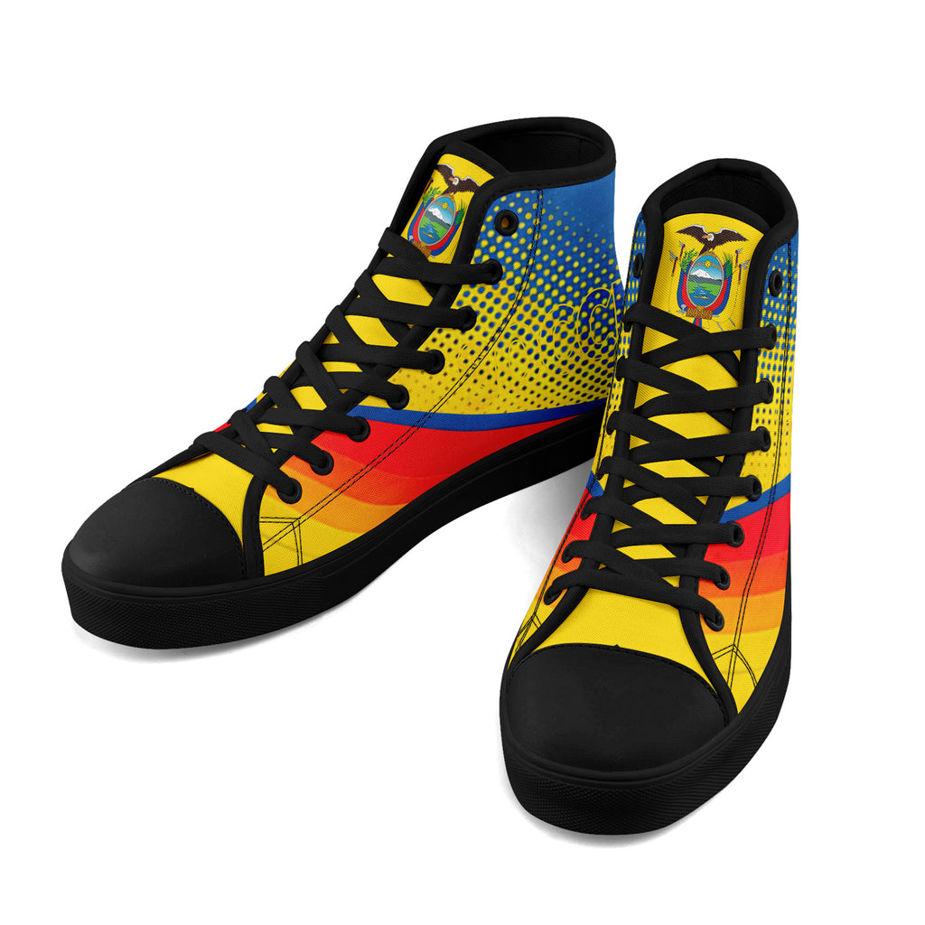 Custom Ecuador 2026 World Cup Sneakers DIY Country Flag Running Shoes Lightweight Sport Shoes Gift for Football Fans Personalized Team Name and Logo FN024-F009099-3