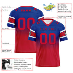 Custom Red Blue Buffalo Football Jersey and Hat Combo Offer Personalized Combo ZH-D020326-4