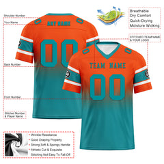 Custom Orange Blue Miami Personalized Authentic Football Jersey FBJ02-D020249-24