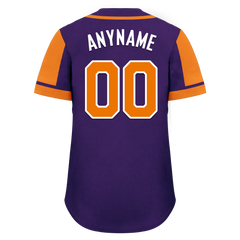 Custom Purple Orange Raglan Sleeves Personalized Authentic Baseball Jersey BSBJ01-D017184