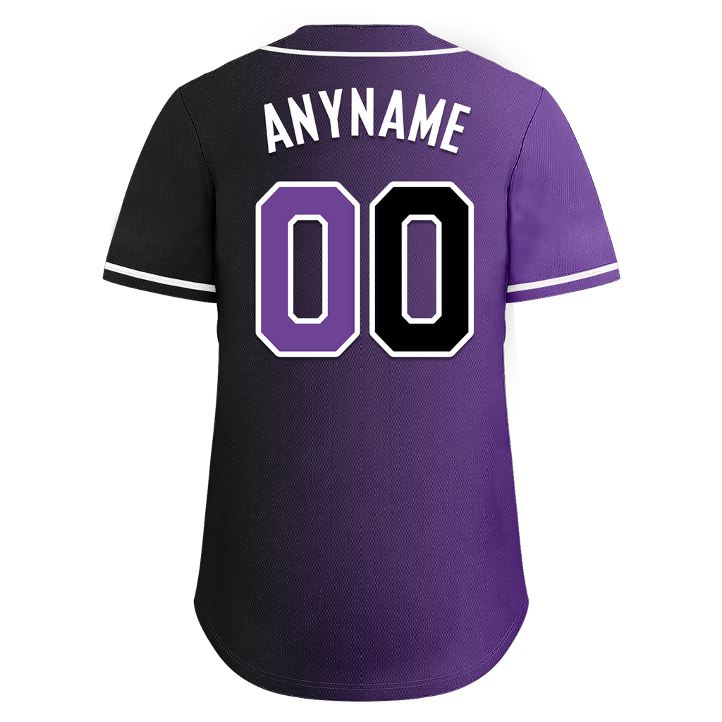 Custom Purple Black Gradient Fashion Personalized Authentic Baseball Jersey BSBJ01-D0a7090