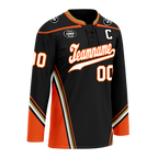 Custom Black Orange Personalized Hockey Jersey HCKJ01-D0a70d8