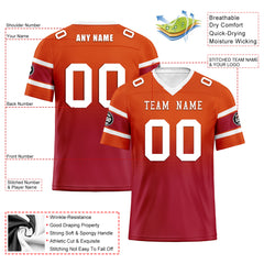 Custom Orange Red Tampa Bay Personalized Authentic Football Jersey FBJ02-D020249-29